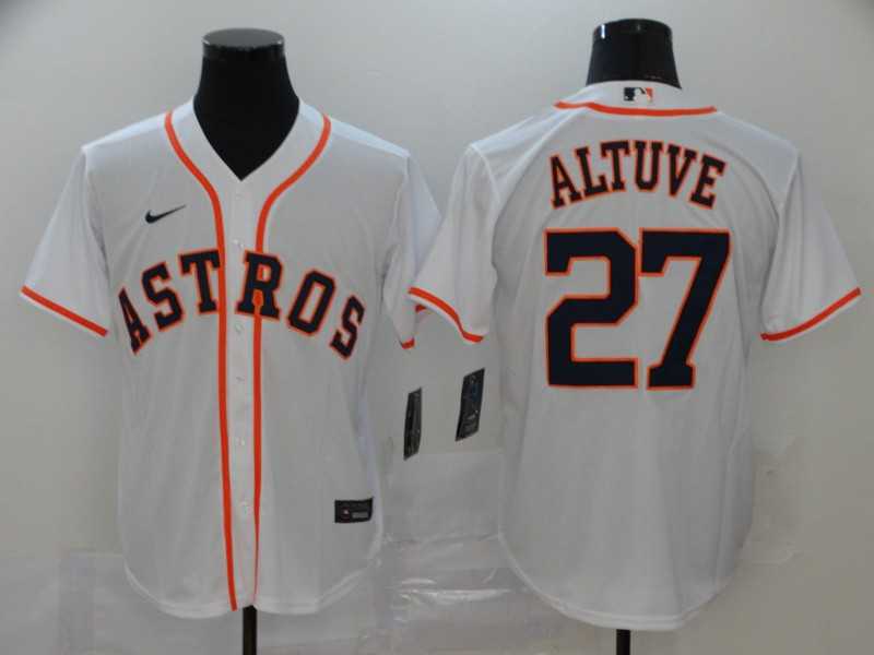 Astros 27 Jose Altuve White 2020 Nike Cool Base Jersey,We sell and wholesale Astros 27 Jose Altuve White 2020 Nike Cool Base Jersey on line form chian!